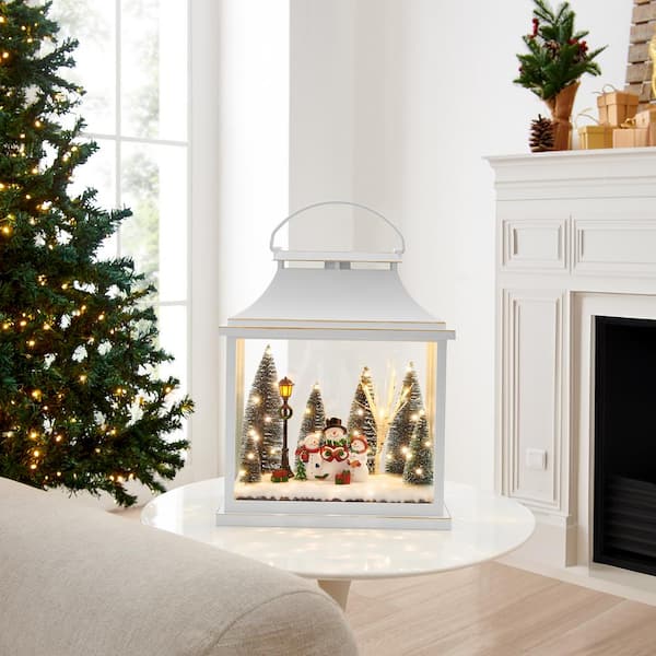 DANYA B Tabletop White Christmas Holiday Winter Scene Diorama