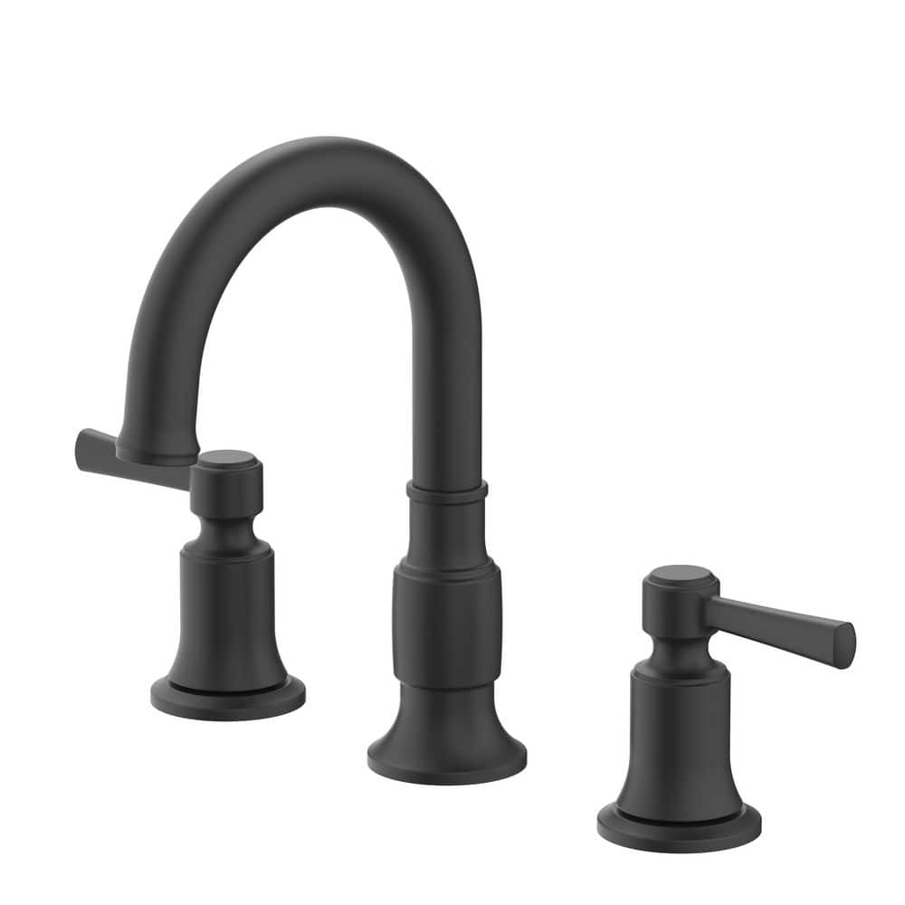 Hoyt 8 in. Widespread 2-Handle Bathroom Faucet with Push Down Drain in Matte Black price history on PriceWatchPro