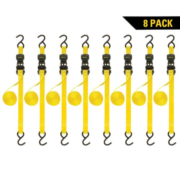Ratchet Straps 1 in. x 10 ft. / 1500 lbs. Break Strength (8-Pack)