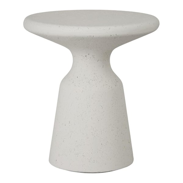 Thin Mushroom 20 in. H Matte Terrazzo Chalk Round Terrazzo Garden Stool