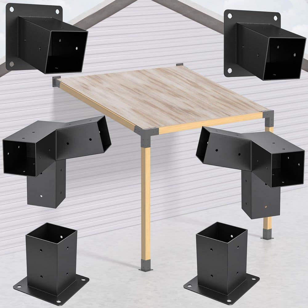 4 in. x 4 in. 3 Way 15° Slanted Roof Wall Mount Pergola Bracket Kit, DIY Pergola Gazebo Kit (6-Pack) price history on PriceWatchPro