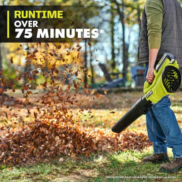 RYOBI 40V 120 MPH 550 CFM Cordless Battery Leaf Blower (Tool Only)  RY40LB01B - The Home Depot