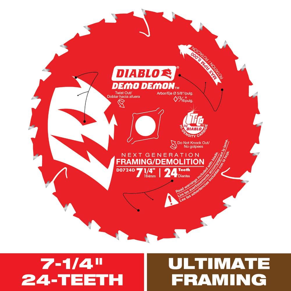 Diablo 7 1 4in 24 Teeth Demo Demon Framing Demolition Circular Saw