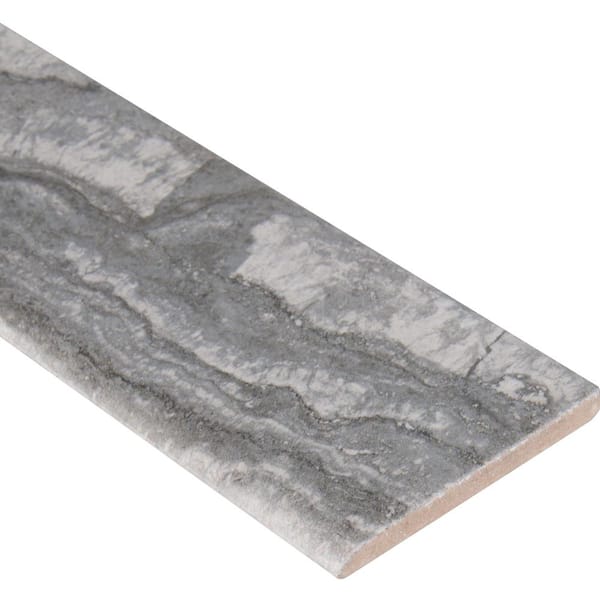 Balmira Smoke Bullnose 3 in x 18 in. Matte Porcelain Wall Tile Trim (45 ln. ft./Case)