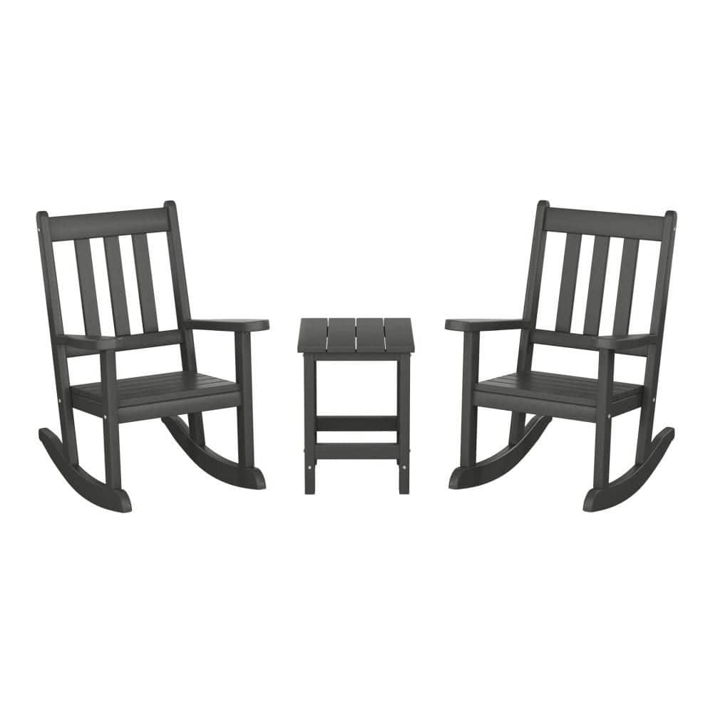Children's Laguna Gray Patio All Weather Kids Poly Plastic Outdoor Rocking Chair w/ Side Table Set price history on PriceWatchPro