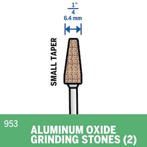 1/4 in. Rotary Tool Aluminum Oxide Pointed Cone Shaped Grinding Stone (2-Pack)