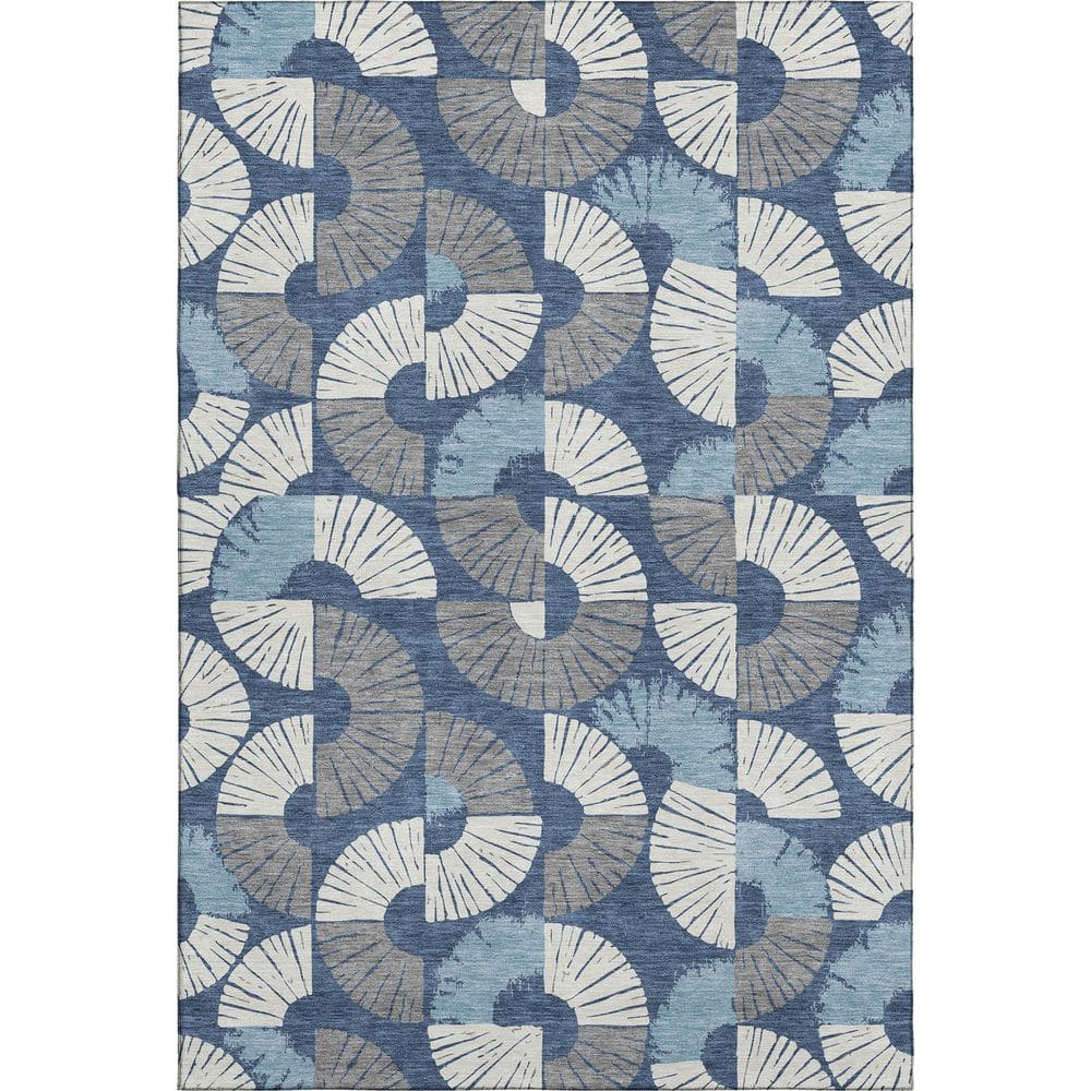 Mayfield Premium Machine Washable Abstract AMF2462 Navy 9 ft. x 12 ft. Area Rug price history on PriceWatchPro