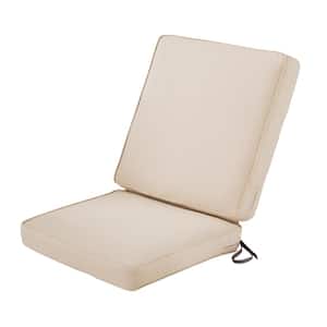 Montlake FadeSafe 20 in. W x 24 in. H Outdoor Dining Chair Cushion with Back in Antique Beige