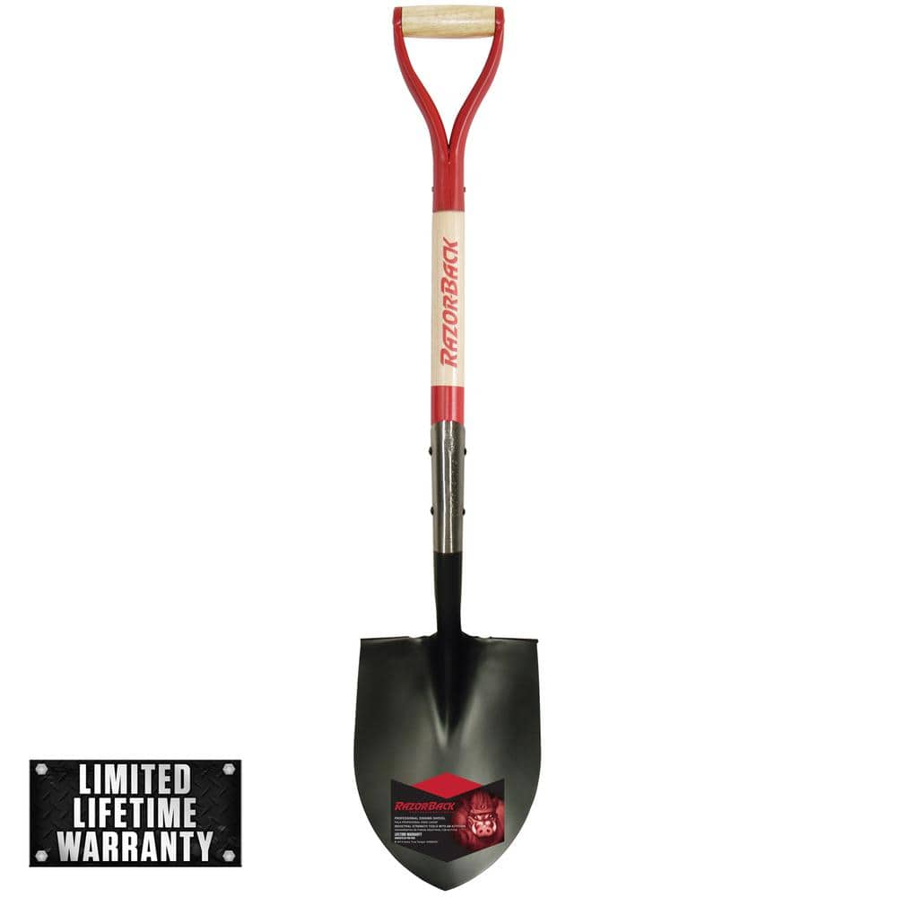 Razor-Back 30 in. Wood D-Handle Digging Shovel