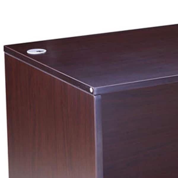 Benjara Nea 30 in. Rectangle Mocha Brown Wood Office Desk BM340736