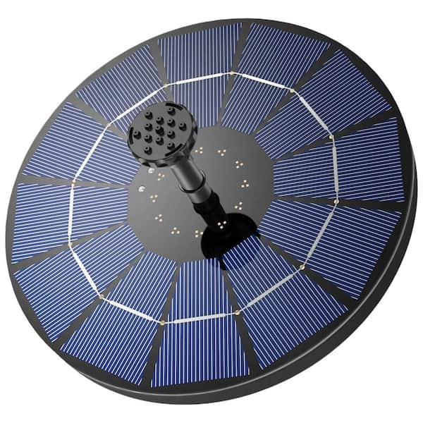 Spitter Deepblue Fiberglass Resin Solar Fountain with 3.5 W Solar Panel, 1500 mAh Battery, 6 Effects for Pool, Fish Pond