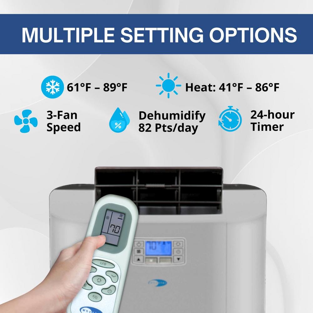Whynter Silver Portable Air Conditioner and Heater with Remote