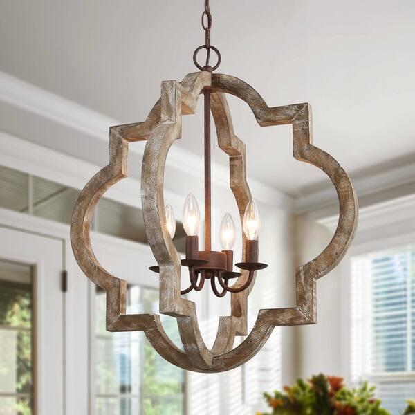 thumbnail image 2 of SAFAVIEH Lighting Collection Angie Boho Farmhouse Cream 18-inch Diameter 3-light Beaded Adjustable Hanging Pendant Light Fixture With Tassel (LED... 2 of 14