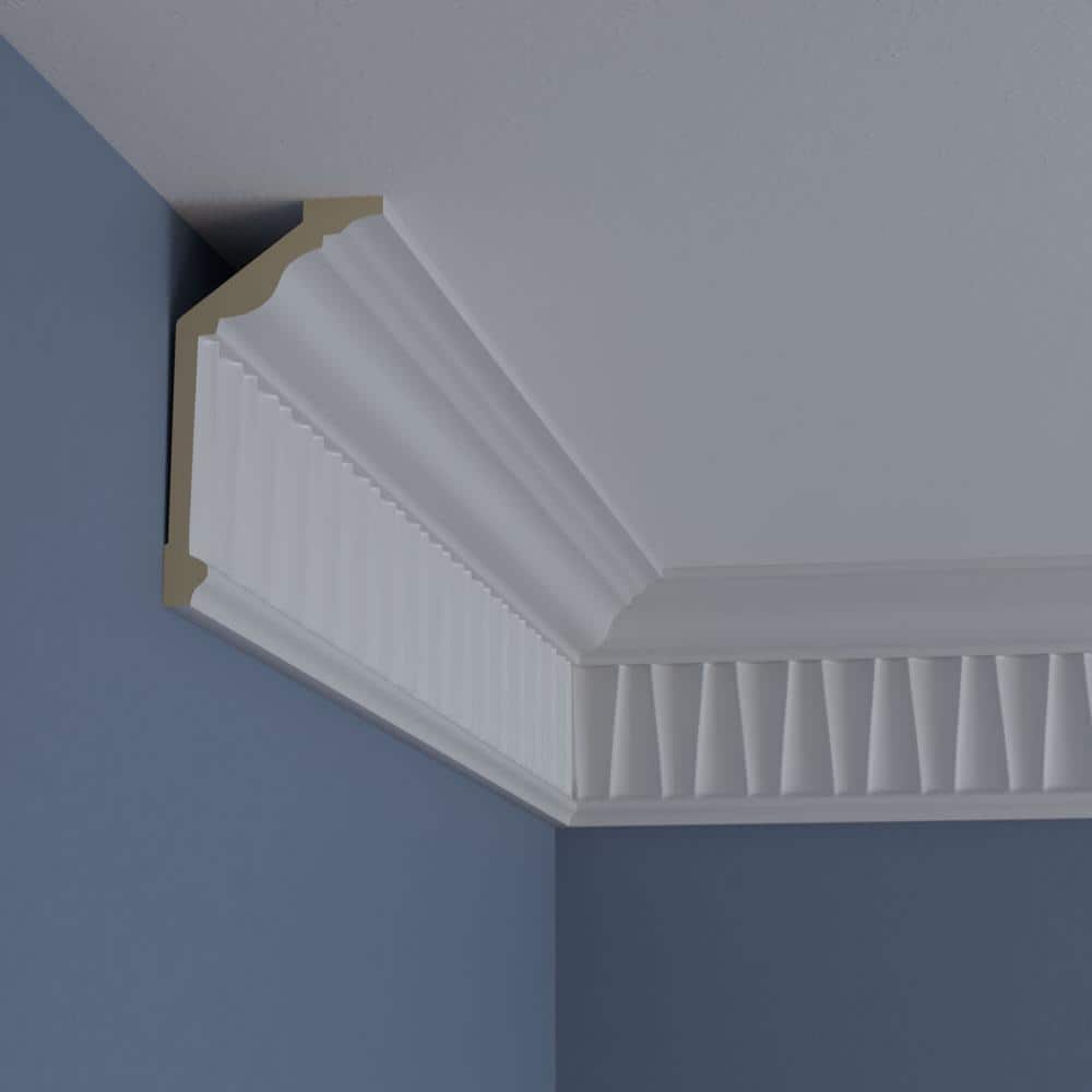 Naomi White Polyurethane Crown Moulding, 94.5 inches