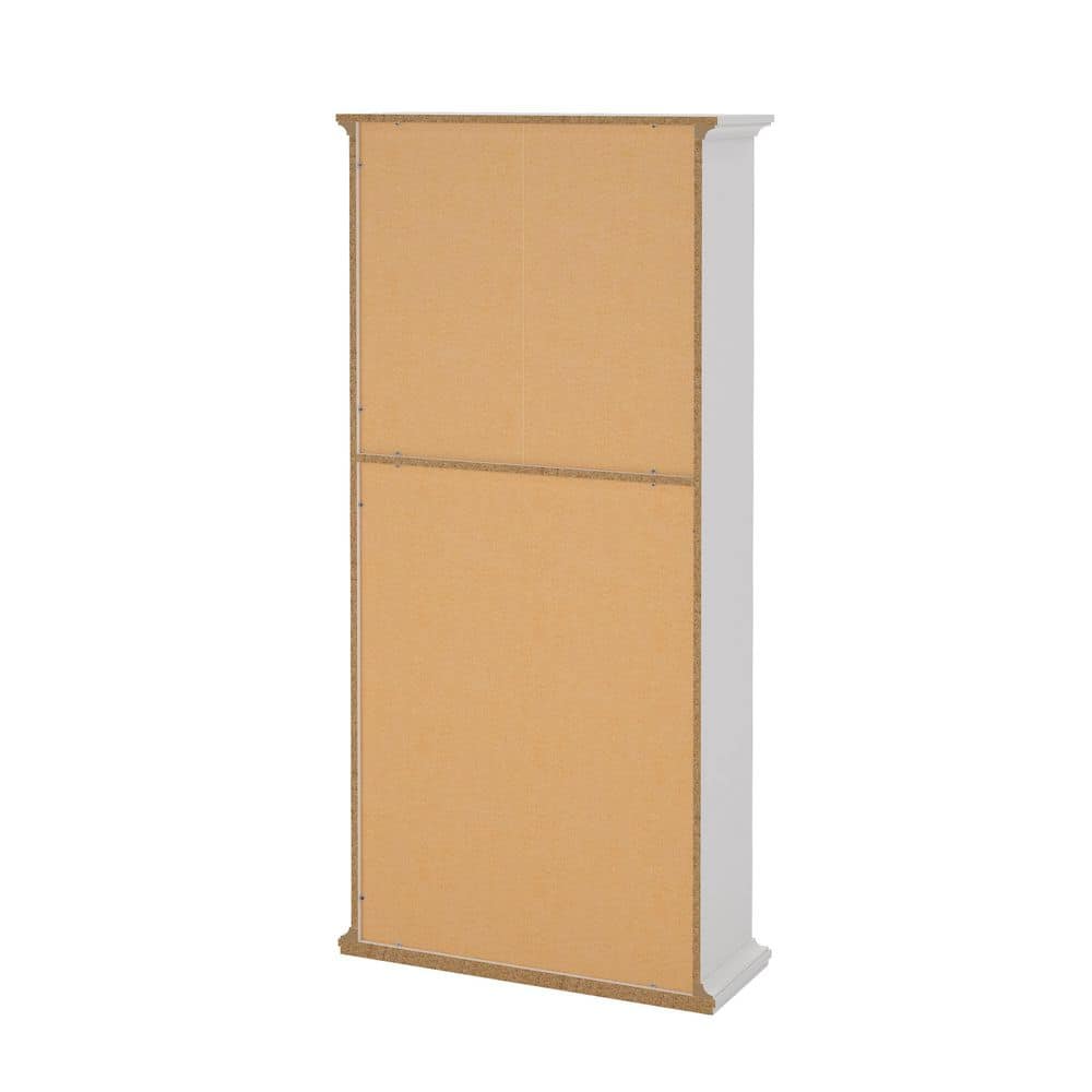 Sonoma Tall Wide Adjustable White Wood 5-Shelf Bookcase