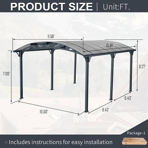 IMAGACFUN IMagacFun 12 ft. W x 16 ft. D x 8 ft. H Black Roof