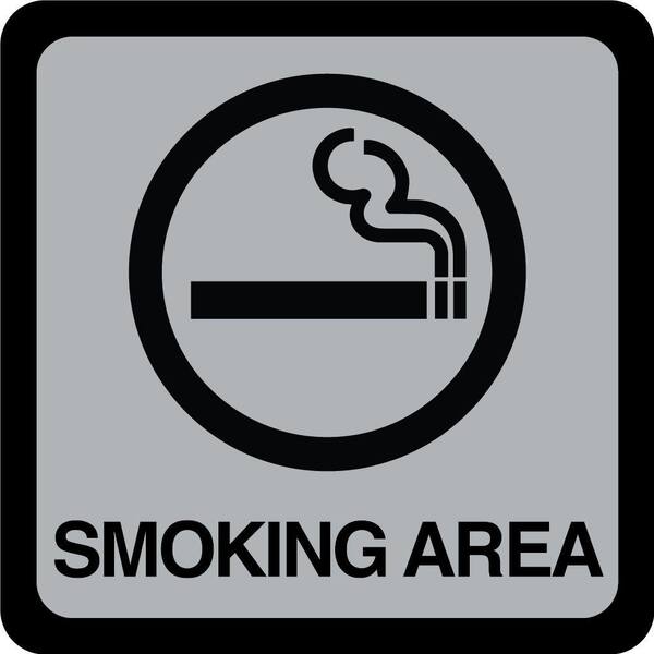 HY-KO 5 in. x 5 in. Plastic Smoking Area Sign