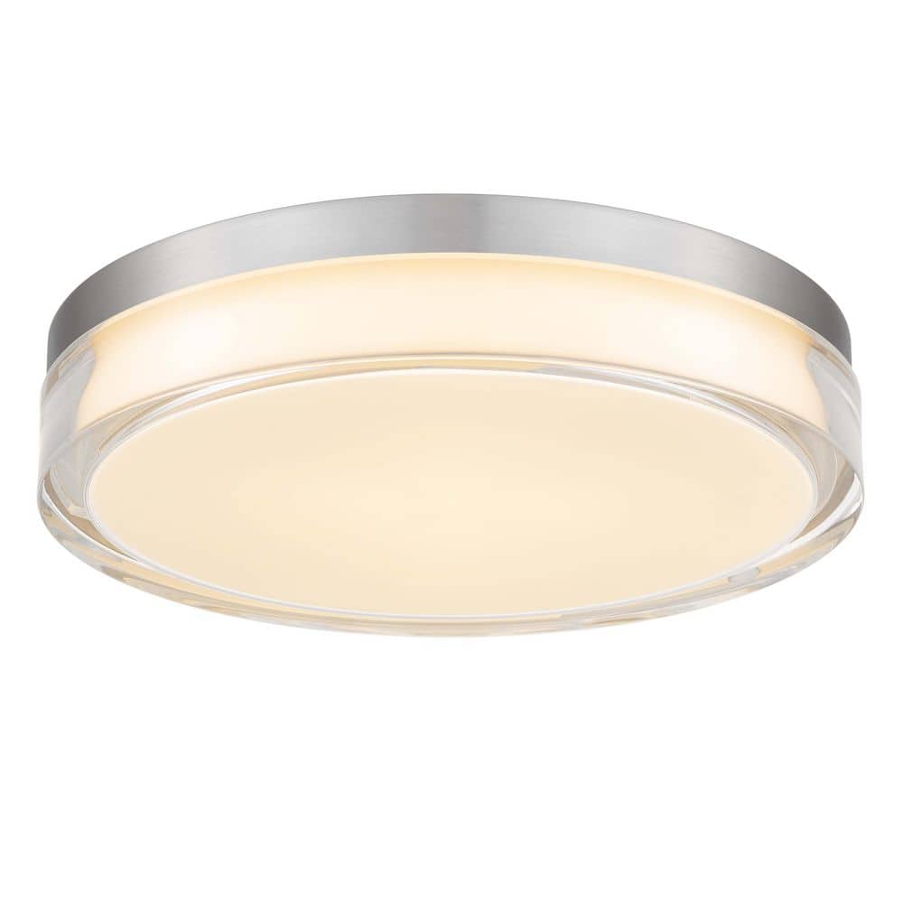 Home Lighting 12 in. Modern Round Brushed Chrome Inegrated LED Flush Mount Dimmable for Kitchens, Bedroom, Hallway price history on PriceWatchPro