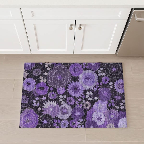 Chantille Machine Washable Indoor/Outdoor Abstract ACN2295 Purple 2 ft. x 3 ft. Accent Rug