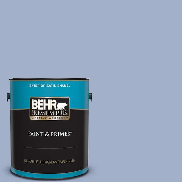 BEHR PREMIUM PLUS 1 gal. #610D-4 Bellflower Satin Enamel Exterior Paint & Primer