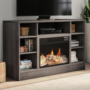 44 in. Freestanding Electric Fireplace TV Stand in Gray