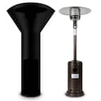 46000 BTU Bronze Powder Coated Iron Flame Propane Patio Heater with Wheels and Cover Included