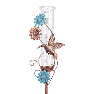 37 in. H Rain Gauge Garden Stake Metal Outdoor Hummingbird Decoration for Garden, Patio, Landscape