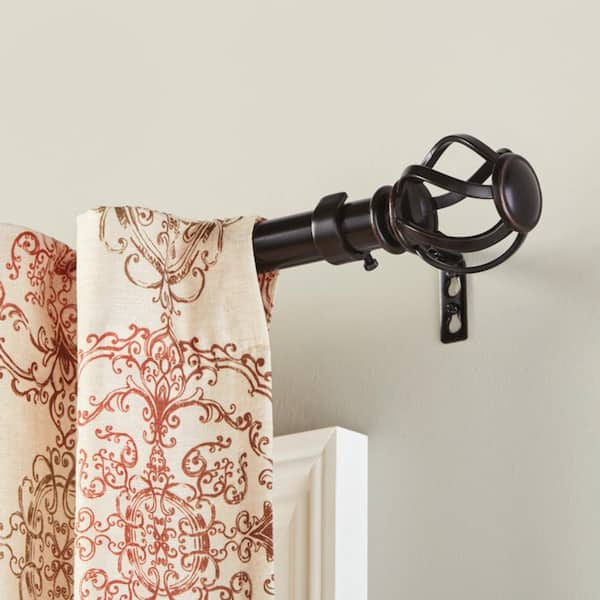 Oil-Rubbed Bronze Plastic Swirl Cage Curtain Rod Finial (Set of 2)