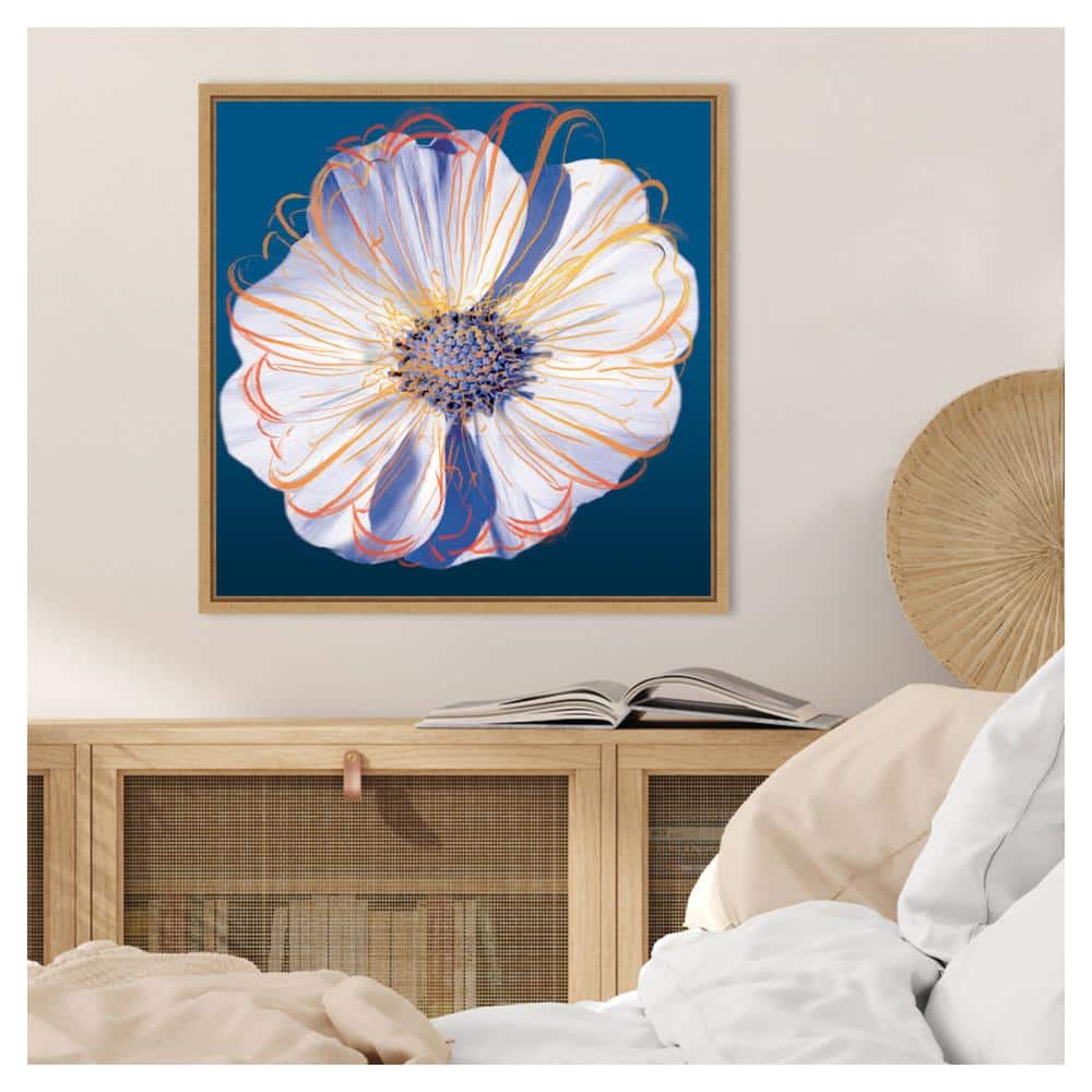 Flower Pop Pastel II Abstract Canvas Art with Maple Frame
