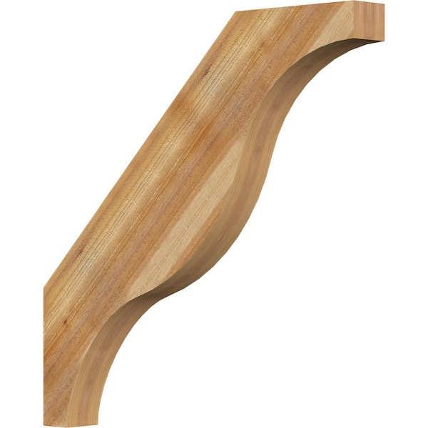 Ekena Millwork 4"W x 36"D x 36"H Funston Rough Sawn Knee Brace, Western Red Cedar