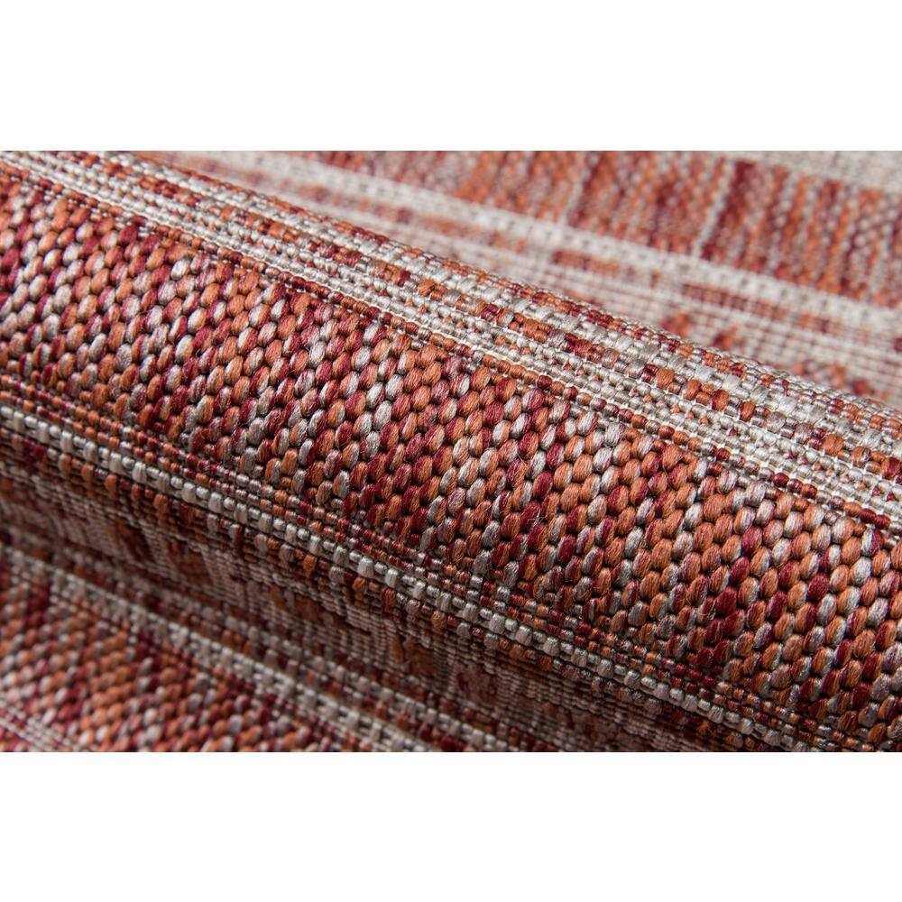 Copper and Beige Rectangular Synthetic Indoor/Outdoor Rug