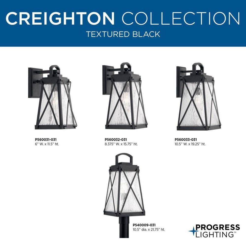 Creighton Black and Bronze Outdoor Wall Lantern with Clear Glass
