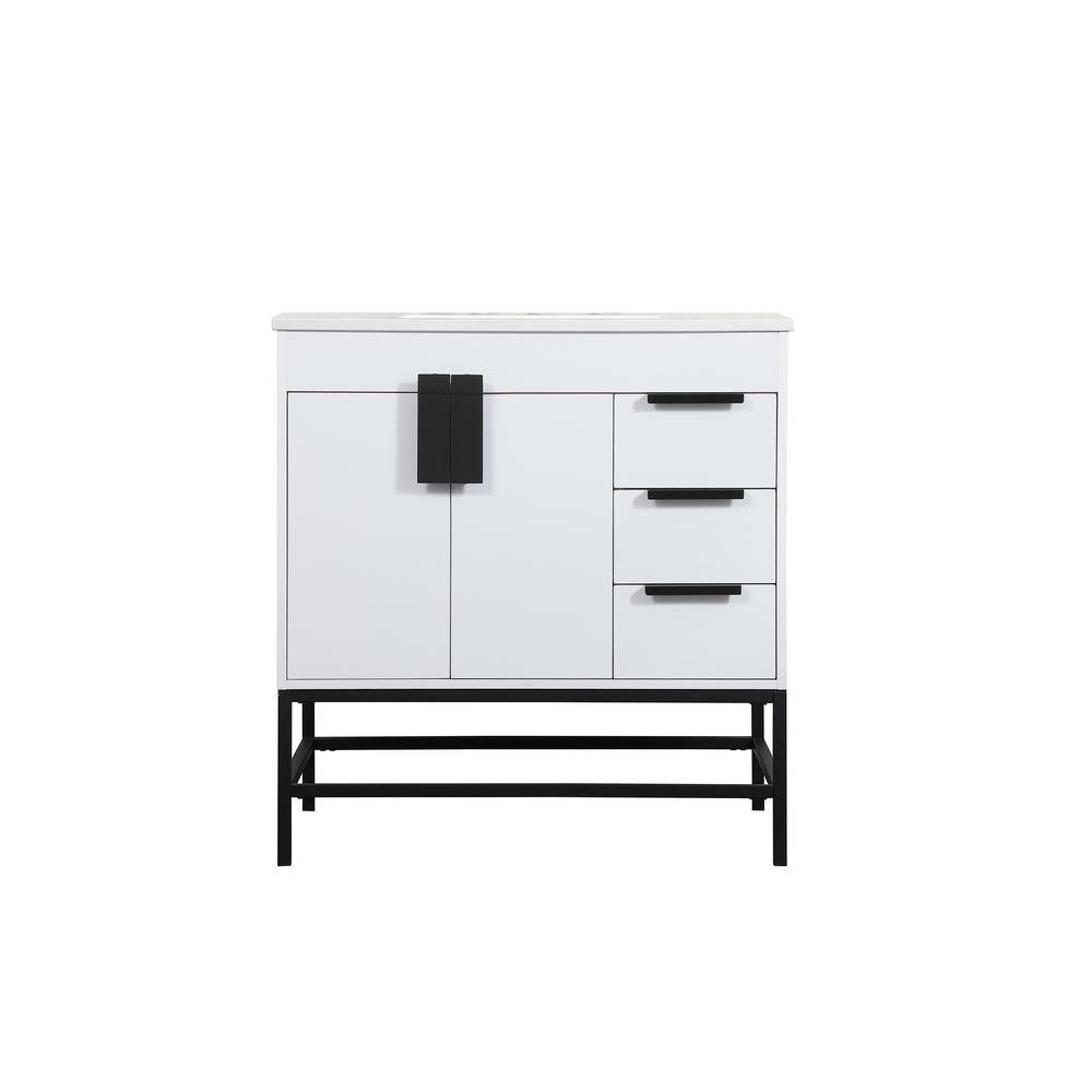 Timeless Home 22 in. W x 32 in. D x 33.5 in. H Bath Vanity in White with Iv