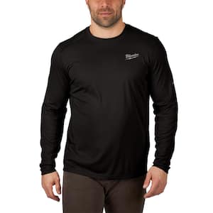 Men's WORKSKIN Small Black Lightweight Performance Long-Sleeve T-Shirt