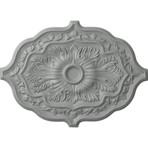 36" W x 26" H x 1-1/2" Pesaro Urethane Ceiling Medallion, Primed White