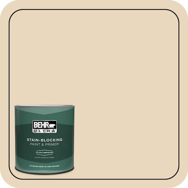 BEHR ULTRA 1 qt. Home Decorators Collection #HDC-WR15-8 Steamed Milk Extra Durable Semi-Gloss Enamel Interior Paint & Primer