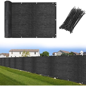 3 ft. x 10 ft. Black Privacy Fence Screen Shade Cover Fabric Tarp Garden