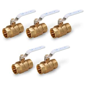 1 in. FIP x 1 in. FIP Premium Brass Full Port Ball Valve (5-Pack)