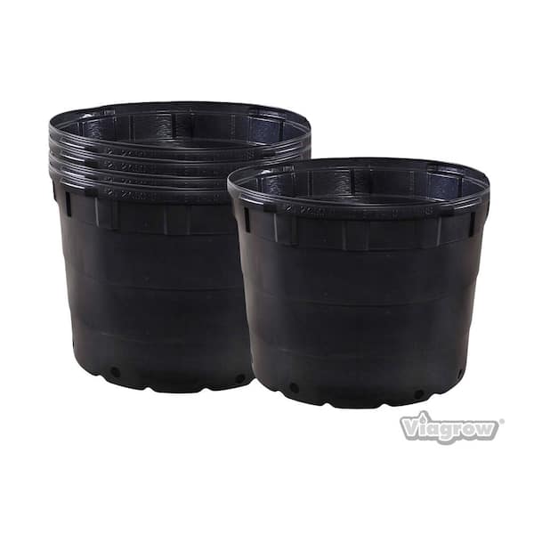 25 Gal. Plastic Round Nursery Pots - 25.14 Actual Gallons / 95.17 Liters / 24 in. W x 18 in. H (5-Pack)