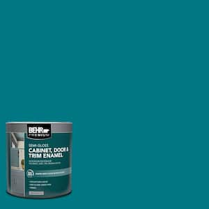 1 qt. #P470-7 The Real Teal Semi-Gloss Enamel Interior/Exterior Cabinet, Door & Trim Paint