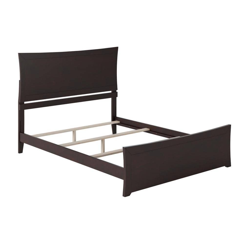 Espresso Queen Wood Bed with Headboard and Footboard