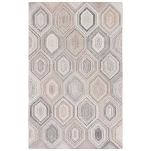 Abstract Natural/Gray 5 ft. x 8 ft. Abstract Geometric Area Rug
