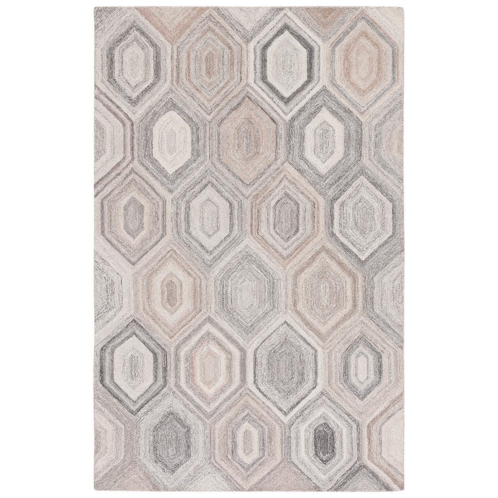 Gray Abstract Handmade Wool 6' x 9' Tufted Area Rug