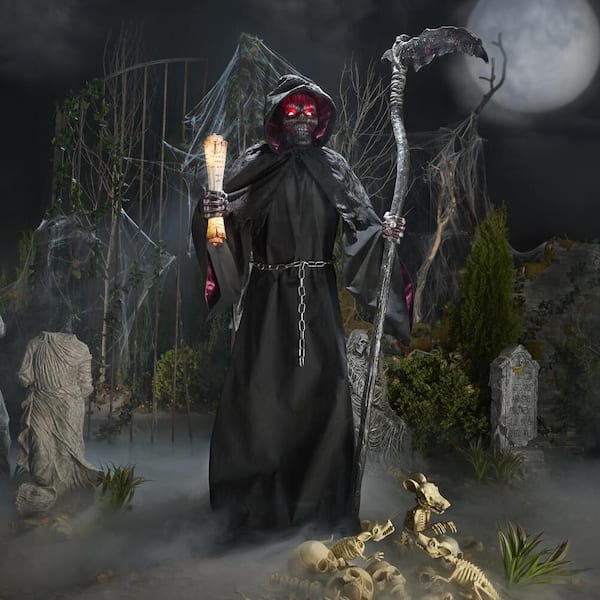 7.5 ft. Grave & Bones Animated LED Fiery Reaper H20