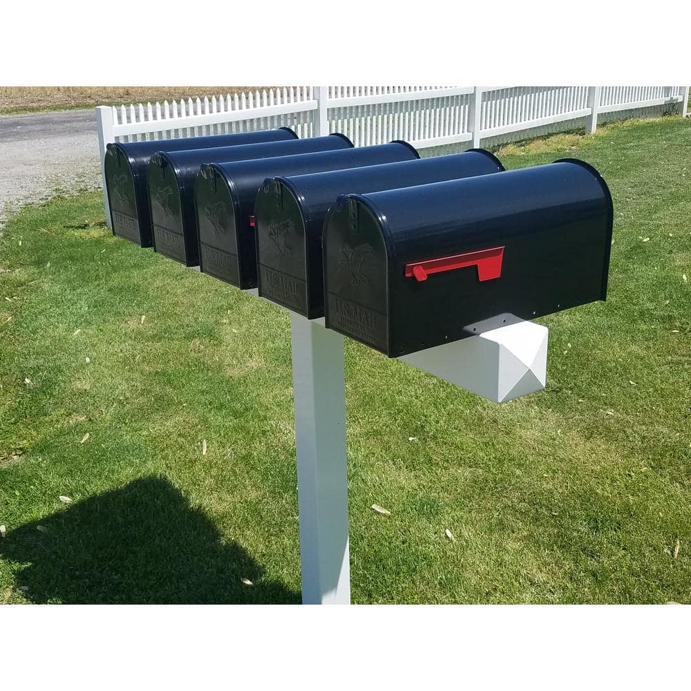 White Vinyl Multi-Mount Mailbox Post Sleeve, 42'' H x 54'' W