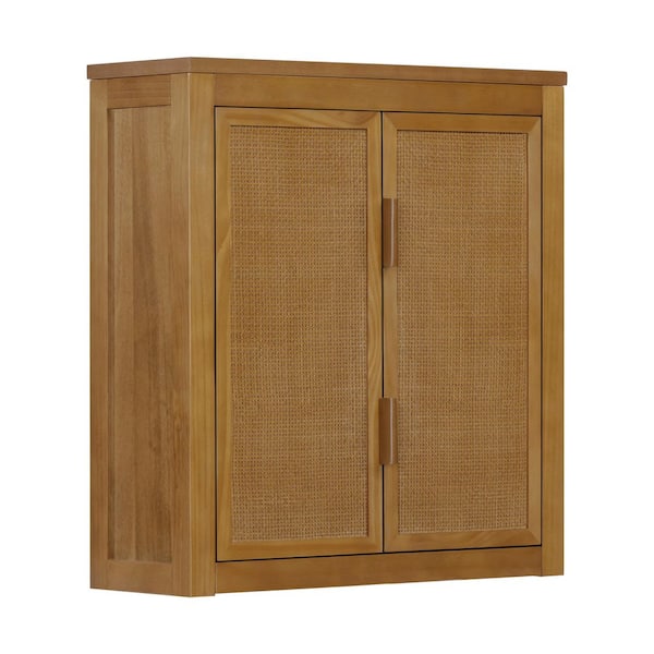 Hatteras 22 in. W x 8 in. D x 24 in. H Bathroom Storage Wall Cabinet with Sturdy Shelves and Ample Storage in Natural