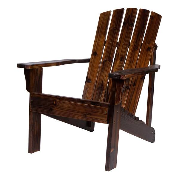 Shine Company 36 in. Tall, Vineyard Wood Patio Adirondack Chair, Burnt Brown