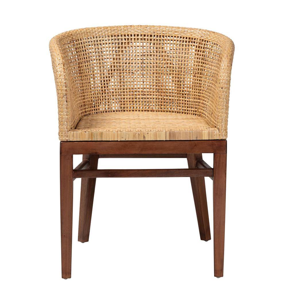 Papua Low Brown Rattan and Cane Arm Chair