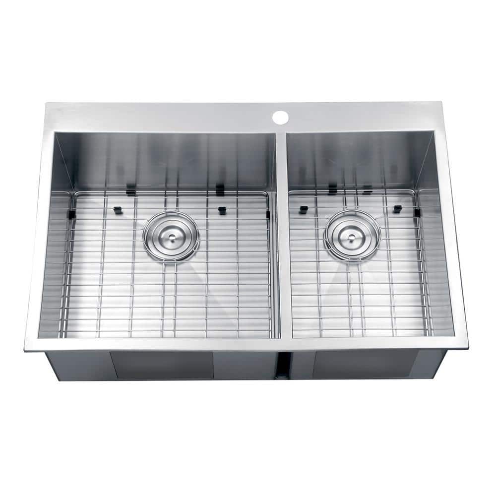 Ruvati 33" Stainless Steel Double Bowl Kitchen Sink