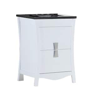Tracy 24.5 in. W x 19 in. D x 34 in. H Single Vanity in White with Granite Vanity Top in Black Galaxy with White Basin